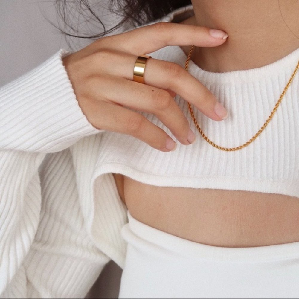 💕18K Gold Plated Rope Necklace Dainty